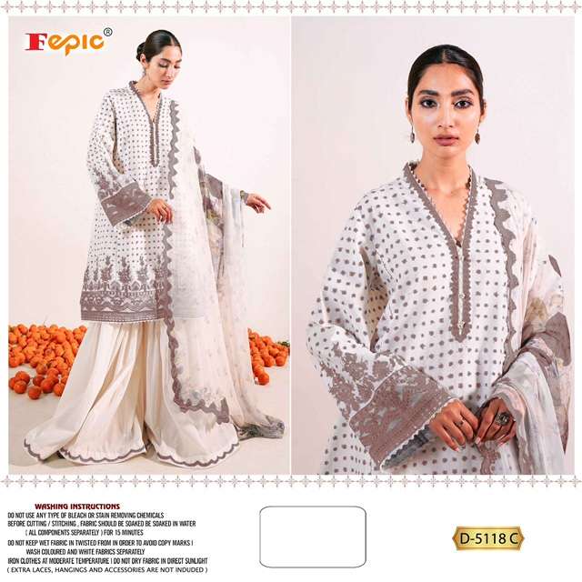FEPIC PRESENTS ROSEMEEN 5118 PURE COTTON SELF EMBROIDERY WHOLESALE PAKISATANI SUITS